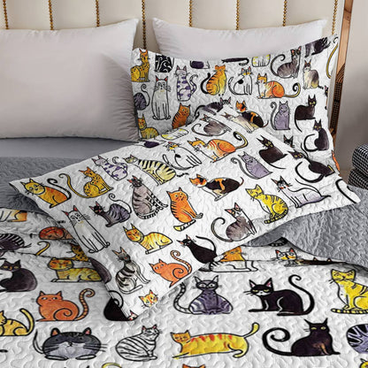 Shineful All Season Quilt 3-Piece Set Cats In My Life