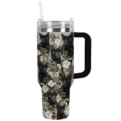 Shineful Tumbler Cat In Floral Garden