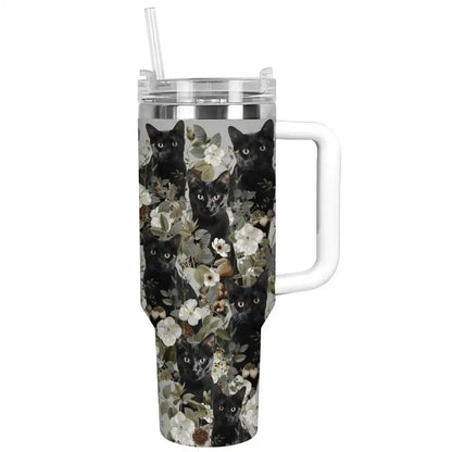 Shineful Tumbler Cat In Floral Garden