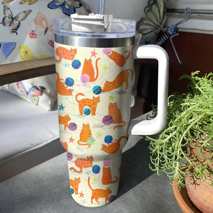Shineful Tumbler Cat With Wool Planet
