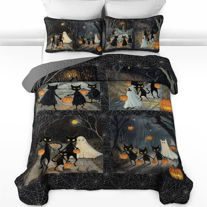 Shineful All Season Quilt 3-Piece Set Halloween Moonlit Haunt