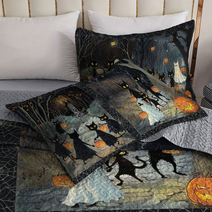 Shineful All Season Quilt 3-Piece Set Halloween Moonlit Haunt