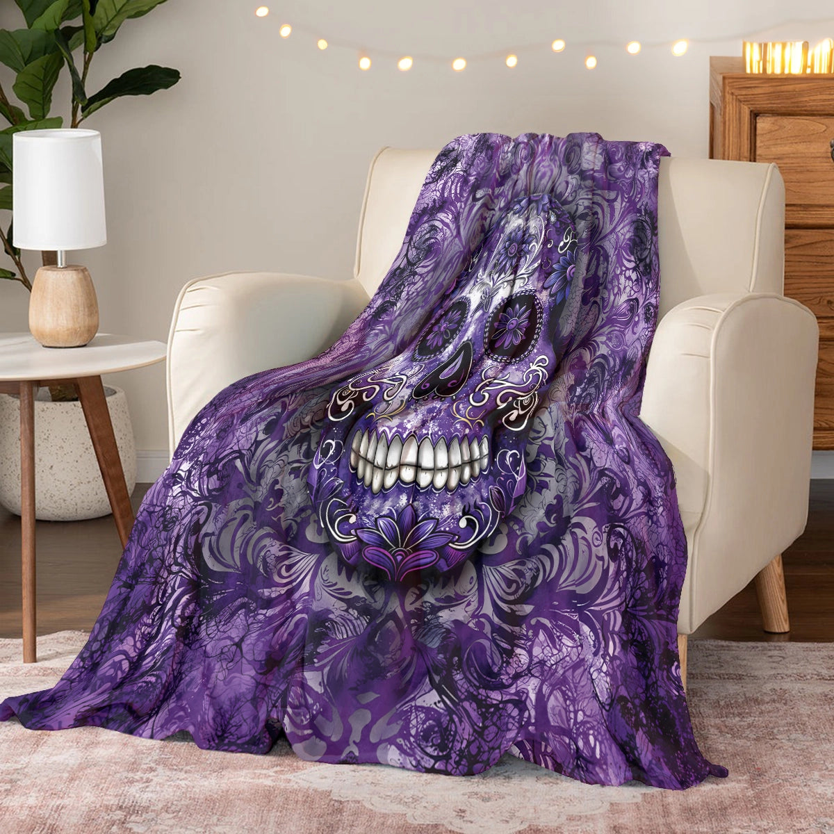 Shineful Fleece Blanket Gorgeous Mandala Skull