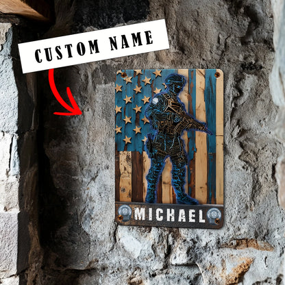 Shineful 2D Metal Sign Personalized Police Tactical Honor