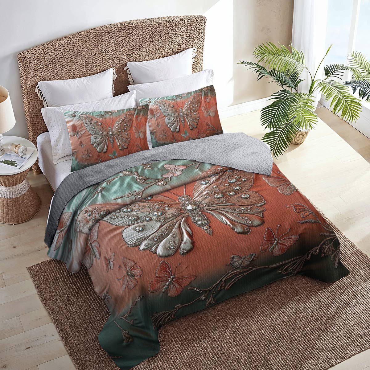 Shineful All Season Quilt 3-Piece Set Flutter Dreams