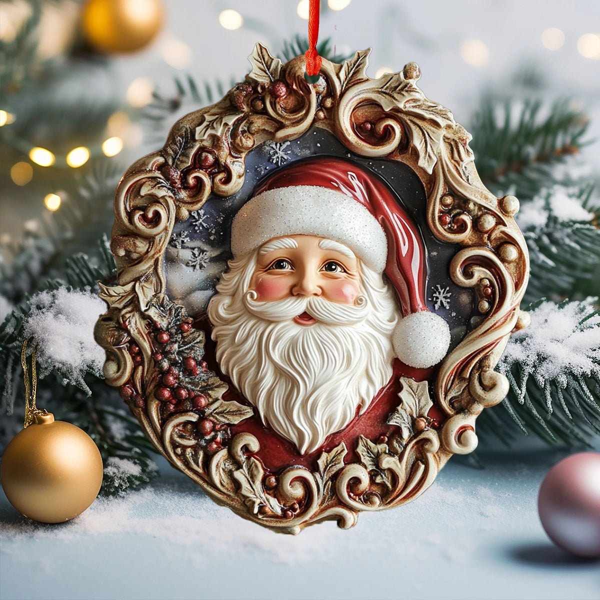 Shineful 2D Acrylic Ornament Christmas Blessings Santa