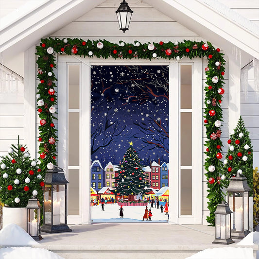 Shineful Door Cover - Christmas Market