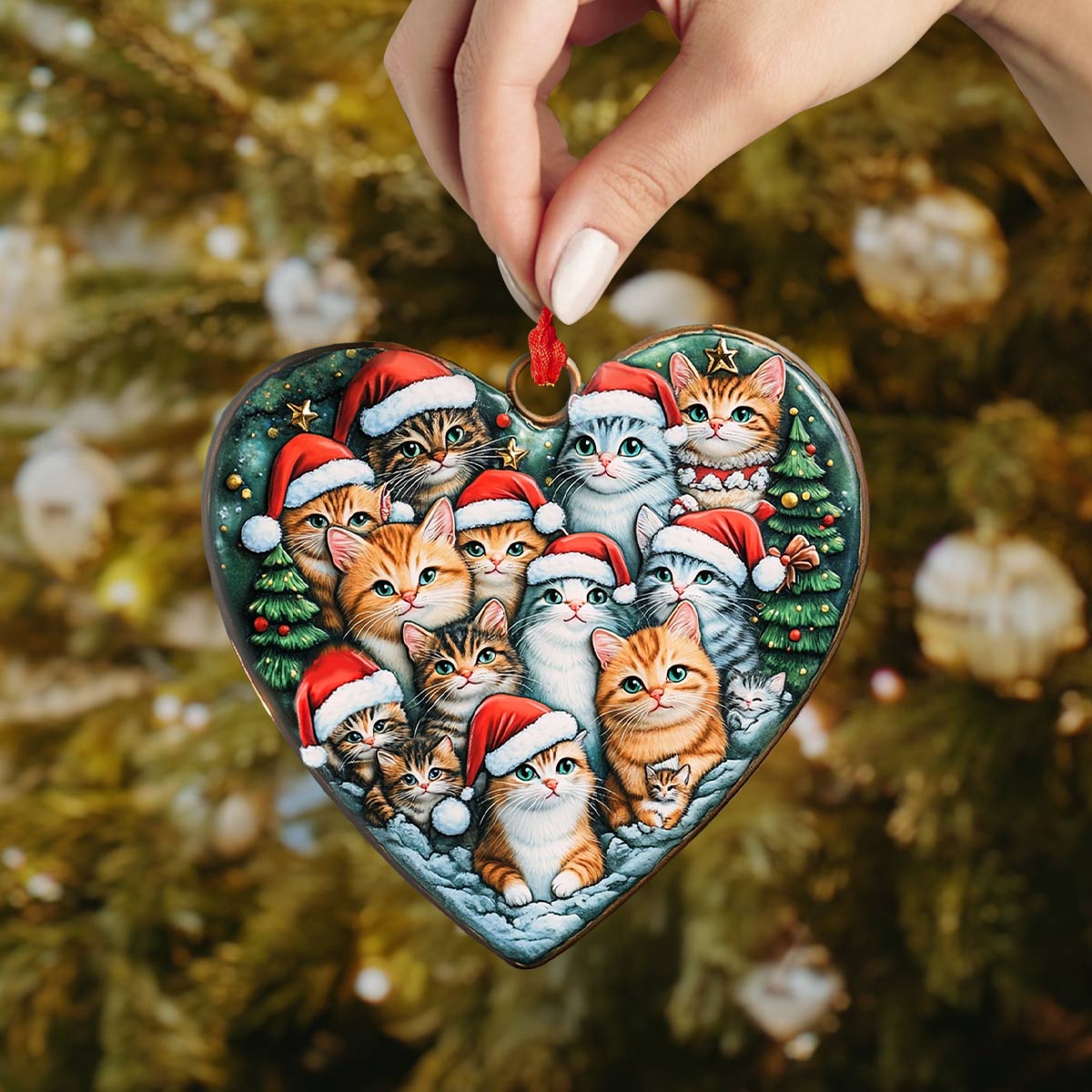 Shineful 2D Acrylic Ornament Heart of Cats