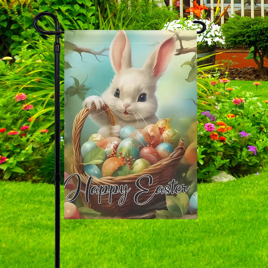 Shineful Garden Flag 12" x 18" Springtime Bunny Bliss