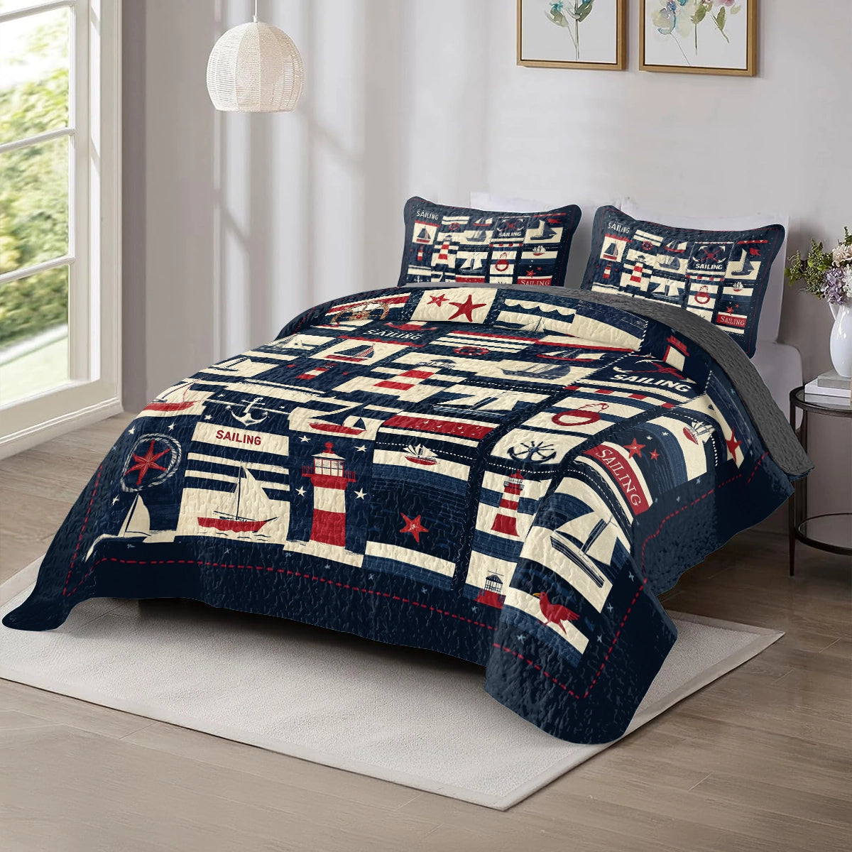 Shineful All Season Quilt 3-Piece Set - Sail-Away Dream