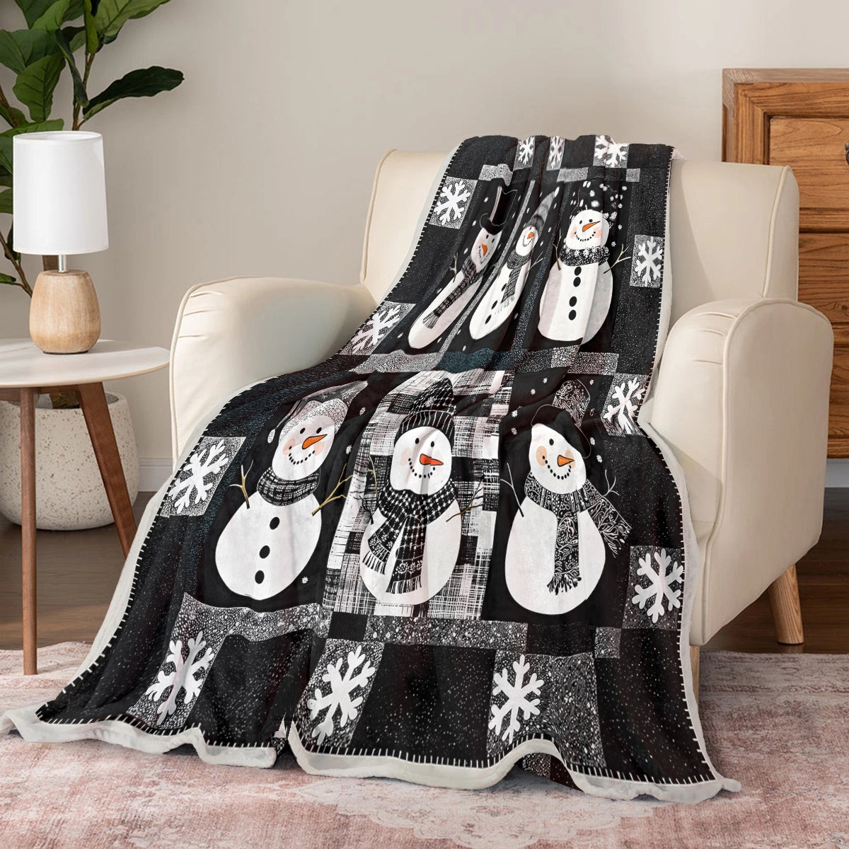 Shineful Fleece Blanket Cuteness Overload Snowman