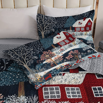 Shineful All Season Quilt 3-Piece Set - Winter Wonderland Forest