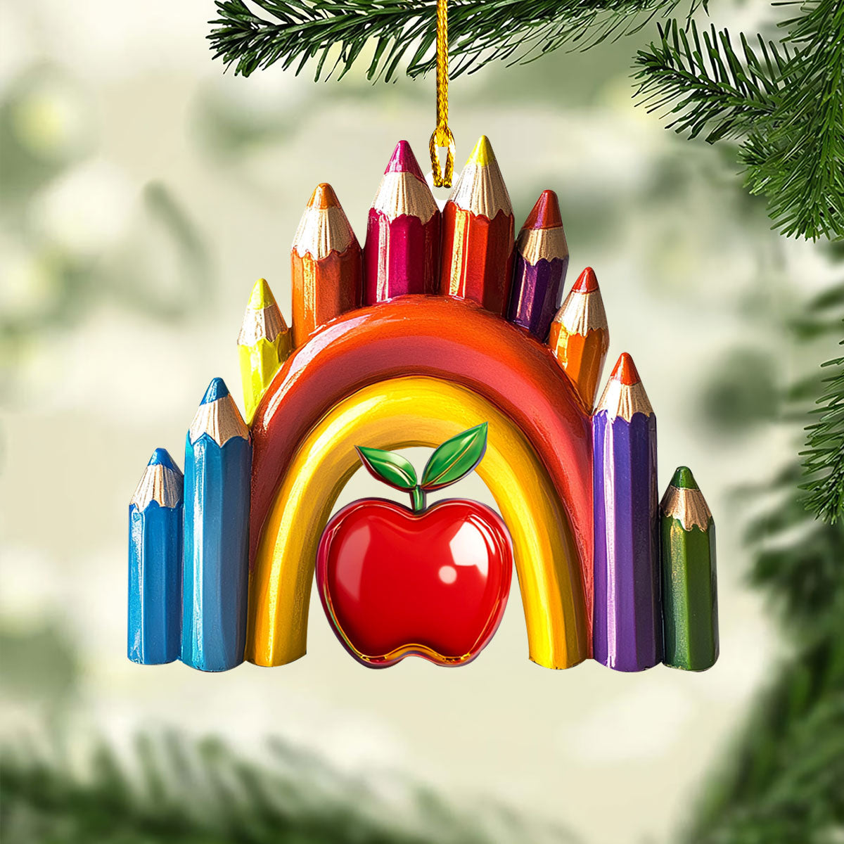 Shineful 2D Acrylic Ornament - Teacher's Rainbow Bloom