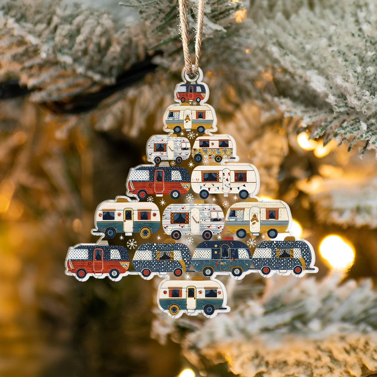 Shineful Acrylic Ornament Winter Wonderland Camper