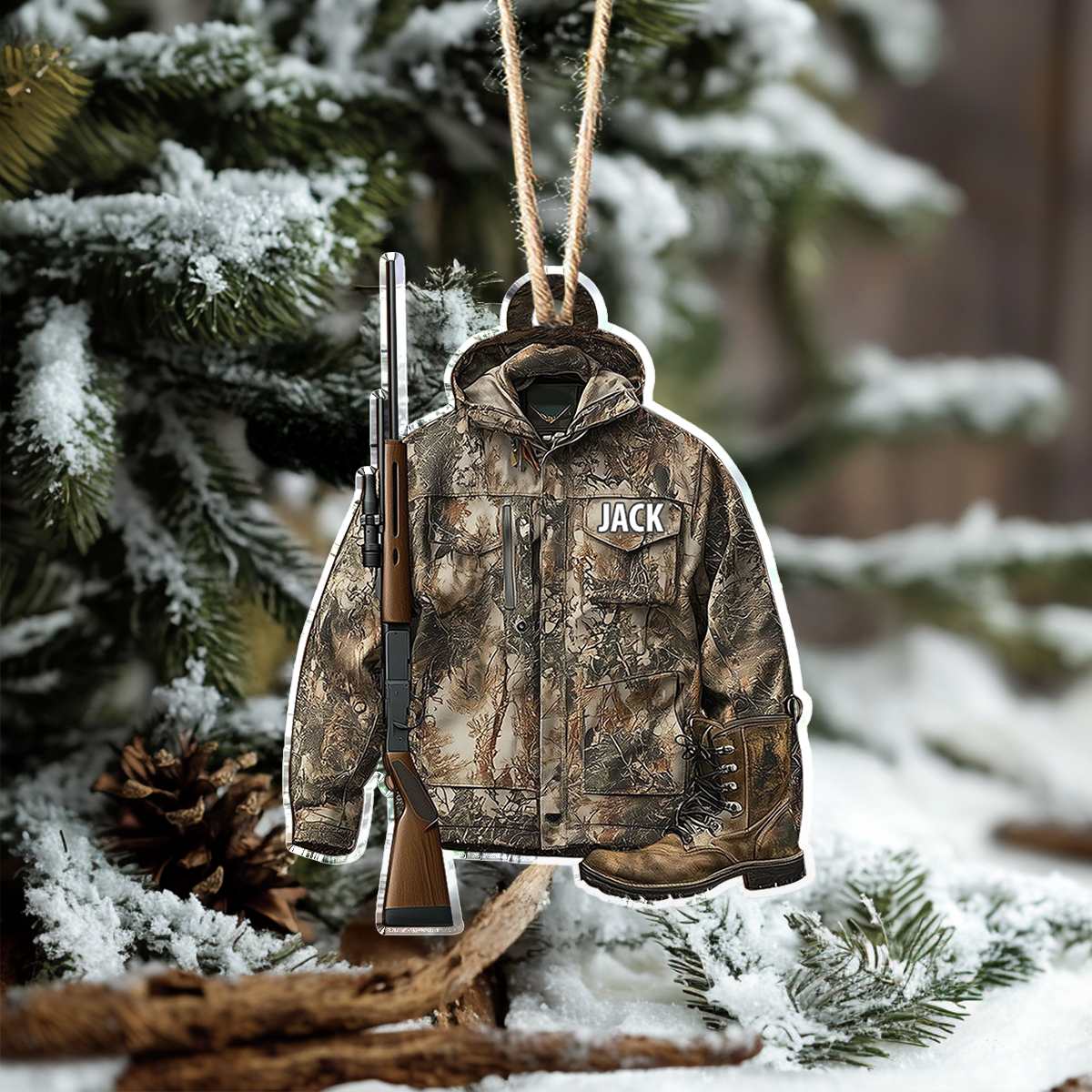 Shineful Personalized 2D Acrylic Ornament Christmas Hunter Camo