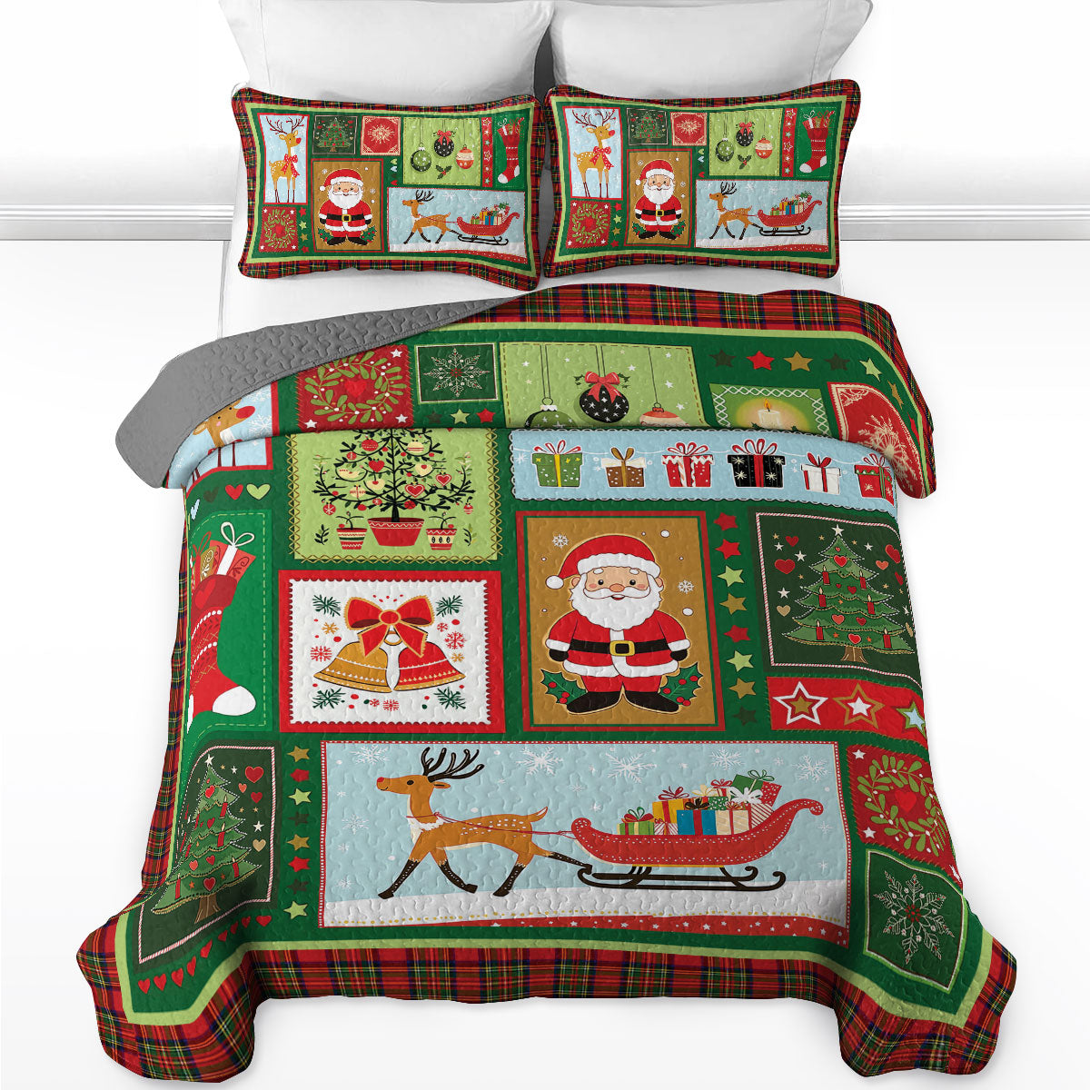 Shineful All Season Quilt 3-Piece Set Santa's Warm Wishes