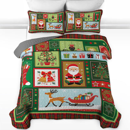 Shineful All Season Quilt 3-teiliges Set Santa's Warm Wishes 