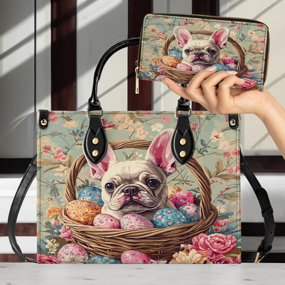 Shineful Leather Bag Floral Frenchie Easter