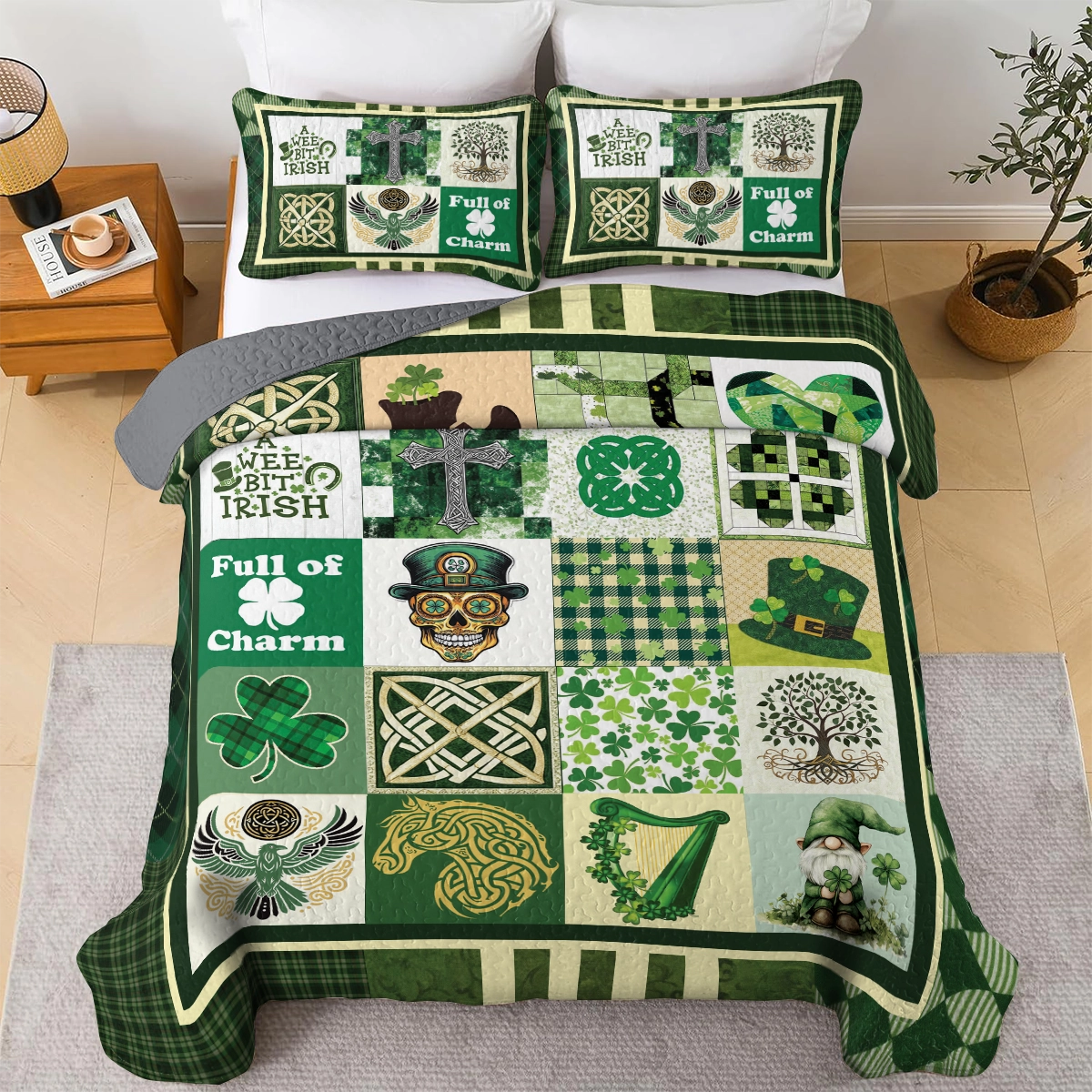 Shineful All Season Quilt 3-Piece Set Celtic Symbolic Heritage