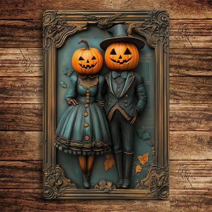 Shineful 2D Metal Sign The Pumpkin Couple