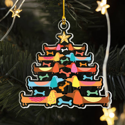 Shineful Acrylic Ornament Dachshund Tree