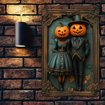 Shineful 2D Metal Sign The Pumpkin Couple