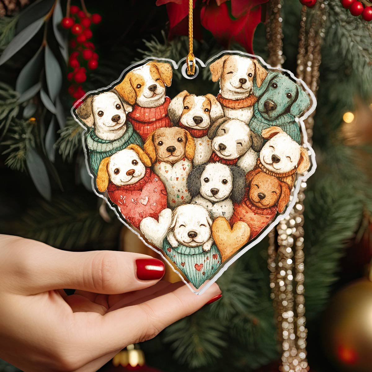 Shineful 2D Acrylic Ornament Dog Heart