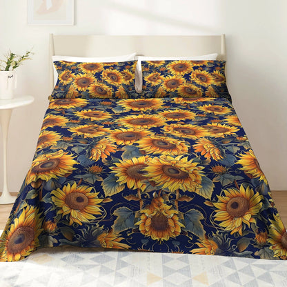 Shineful 4-Piece Bed Sheet Set - Sunflower Gorgeous Flower