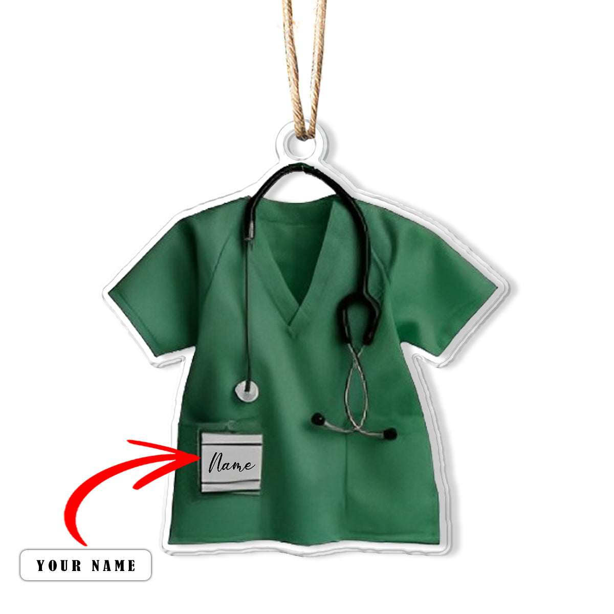 Shineful Personalized 2D Acrylic Ornament - Personalized Nurse Scrubs