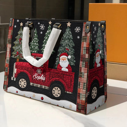 Shineful Leather Bag Personalizedx Christmas Santa's Red Truck