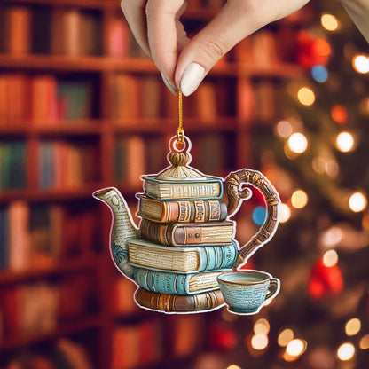 Shineful 2D Acrylic Ornament - Bookish Teapot