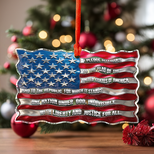 Shineful 2D Acrylic Ornament - Pack Discount America Pledge Flag