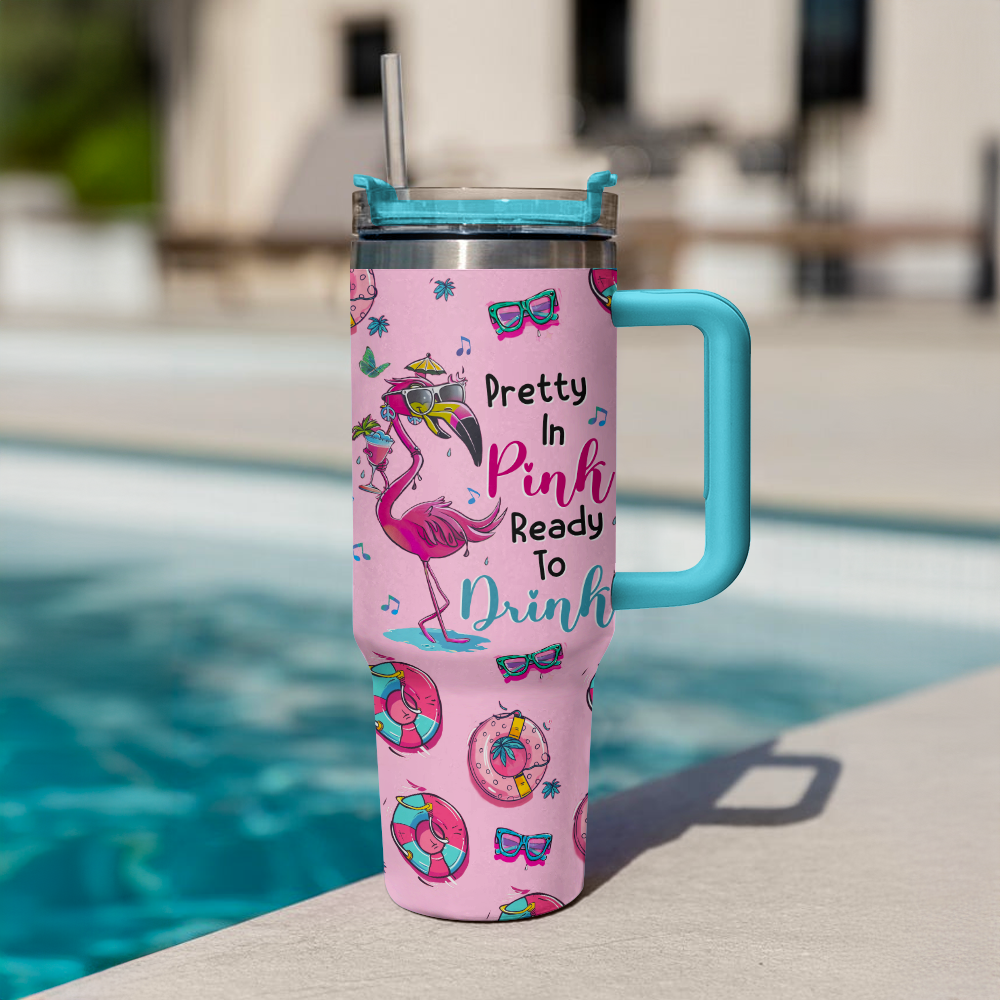 Shineful Tumbler Flamingo Beach Party