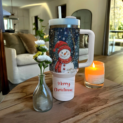 Bonhomme de neige de la forêt d'hiver Shineful Tumbler