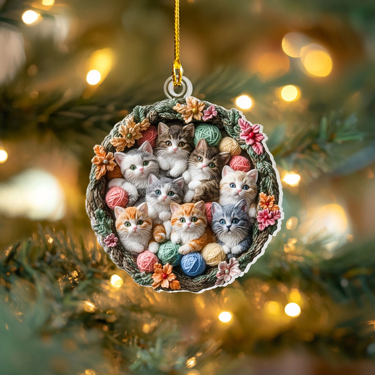 Shineful Acrylic Ornament Kitten Cozy