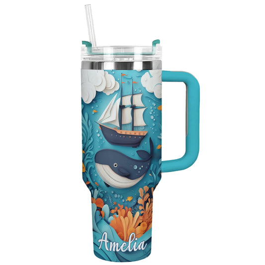 Shineful Glossy Tumbler Personalized Sailing Nautical Voyage