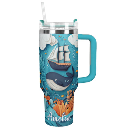 Shineful Glossy Tumbler Personalized Sailing Nautical Voyage