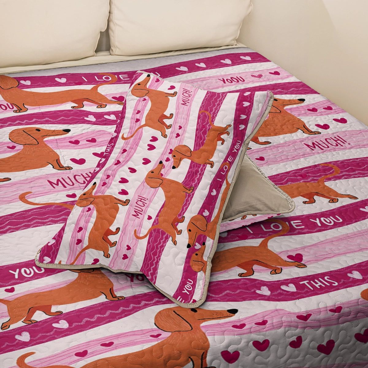 Shineful All Season Quilt 3-Piece Set Puppy Love Forever