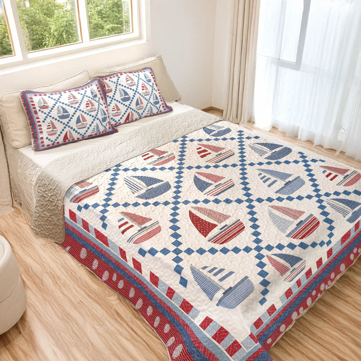 Shineful All Season Quilt 3-Piece Set - Sailing Nautical Breeze