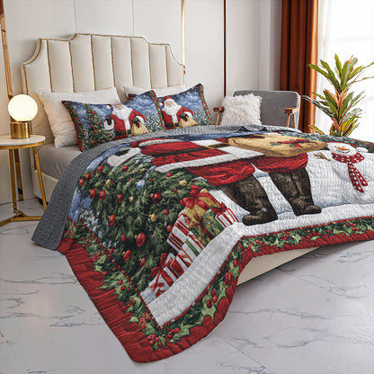 Shineful All Season Quilt 3-Piece Set Santa's Christmas Wonderland