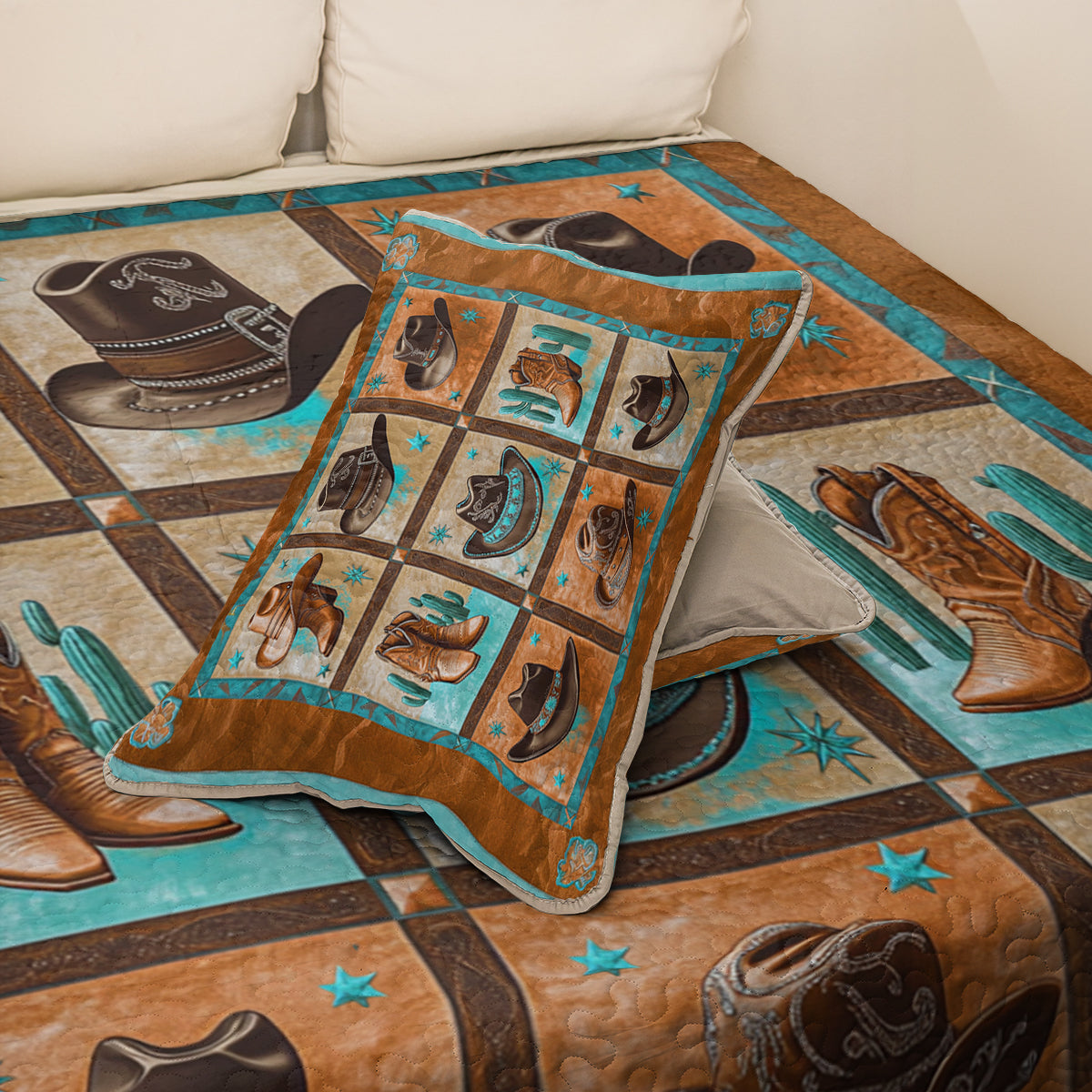 Shineful All Season Quilt 3-Piece Set Western Cowboy Spirit