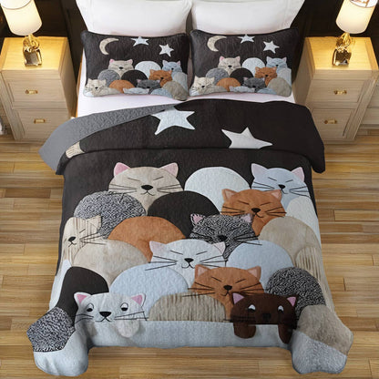 Shineful All Season Quilt 3-Piece Set Feline Dreams