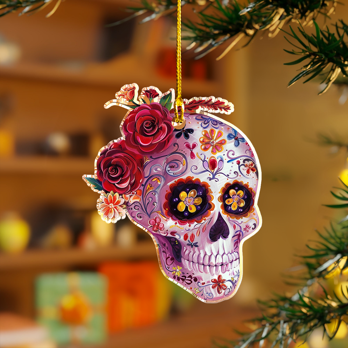 Shineful Acrylic Ornament Gorgeous Sugar Skull Lovely