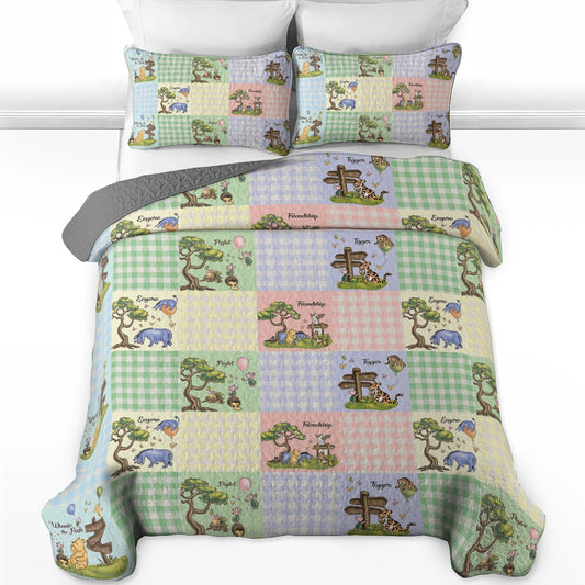 Shineful All Season Quilt 3-Piece Set Winnie the Pooh Patchwork Dreams