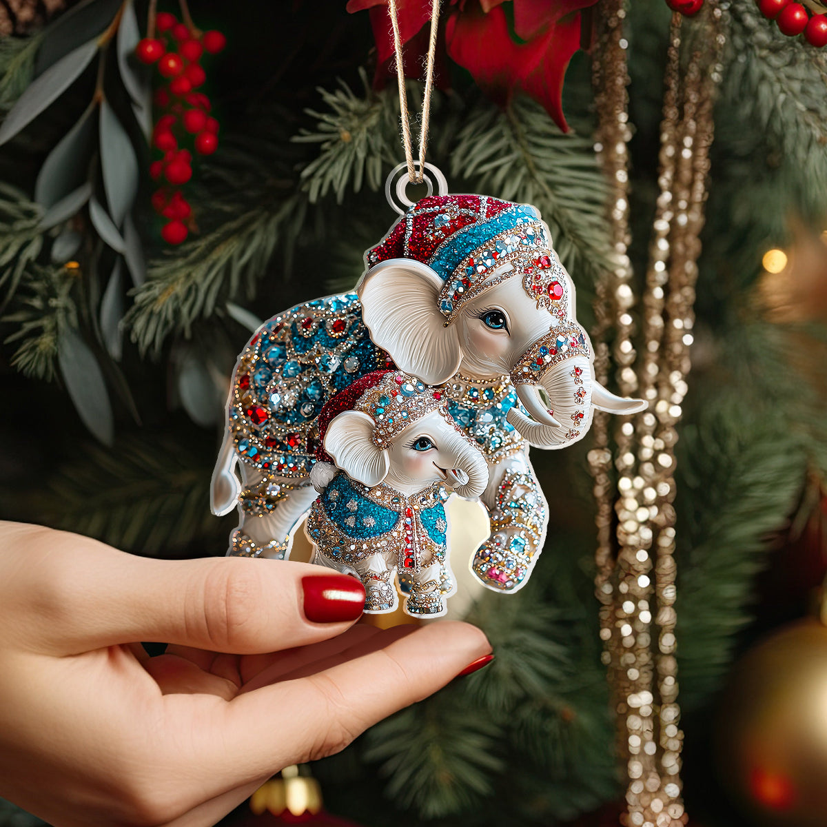 Shineful 2D Acrylic Ornament Twinkling Cheerful Elephant