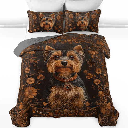 Shineful All Season Quilt 3-Piece Set Timeless Yorkie Charm