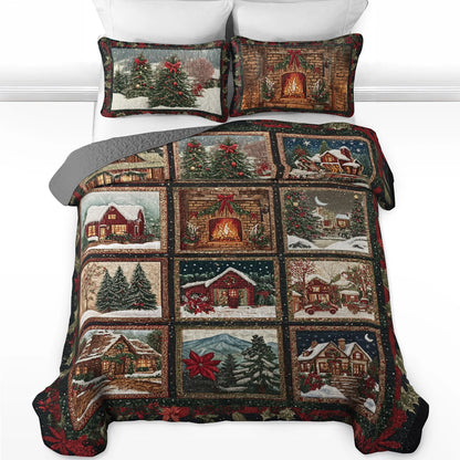 Shineful All Season Quilt 3-Piece Set - Christmas Village Charm