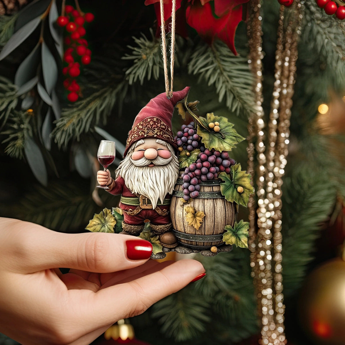 Shineful Acrylic Ornament Wine-Loving Gnome