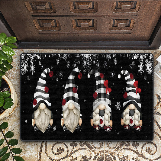 Shineful Ultra-Thin Non Skid Floor Mat, Kitchen Rugs Festive Gnome Family