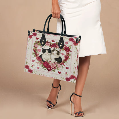 Sac en cuir brillant Kitten Love Blossom